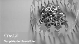  Presentation with human rights - Slide set with ball of metal chain background and a gray colored foreground