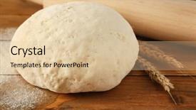  Presentation with rolling ball - PPT theme featuring ball of raw dough wheat background and a  colored foreground