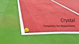  Presentation with tennis - Cool new theme with ball on a tennis court backdrop and a coral colored foreground