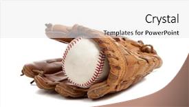  Presentation with mlb baseball in a glove - Presentation theme enhanced with ball on a white background background and a white colored foreground