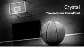  Presentation with ball sports - Slides consisting of ball-on-basketball-court background and a dark gray colored foreground
