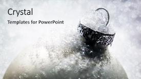  Presentation with christmas borders winter - PPT theme with ball on snow winter background background and a sky blue colored foreground