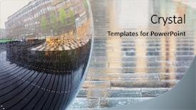  Presentation with rainy day - Audience pleasing theme consisting of ball on the city square backdrop and a soft green colored foreground