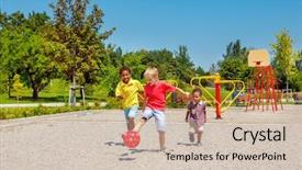  Presentation with playground - Theme having ball on the playground background and a soft green colored foreground