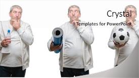  Presentation with soccer fitness - Cool new theme with ball over white isolated backgroud backdrop and a white colored foreground