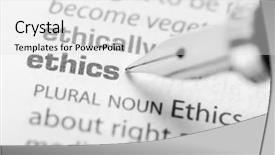  Presentation with ethics - Audience pleasing slide deck consisting of ball pen pointing ethics word backdrop and a white colored foreground