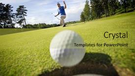  Presentation with rolling ball - PPT layouts consisting of ball rolling into the hole background and a yellow colored foreground