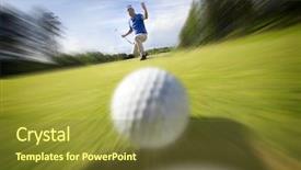  Presentation with rolling ball - PPT theme with ball rolling into the hole background and a tawny brown colored foreground