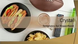  Presentation with control - Amazing presentation design having ball snack and beer backdrop and a coral colored foreground