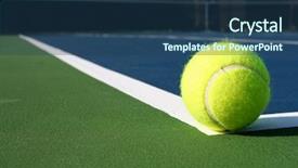  Presentation with court - PPT layouts consisting of ball with the court beyond background and a ocean colored foreground