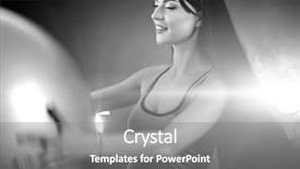  Presentation with light rays - PPT theme enhanced with ball woman with fitball background and a gray colored foreground