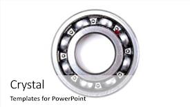  Presentation with bearing - Presentation design consisting of ballbearing - ball bearing isolated on white background and a white colored foreground