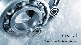  Presentation with titanium - Colorful PPT theme enhanced with ballbearing - ball-bearings mirrored in titanium blue backdrop and a light blue colored foreground