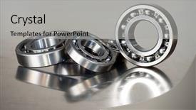  Presentation with steel - Audience pleasing PPT theme consisting of ballbearing - ball-bearings on a polished steel backdrop and a  colored foreground