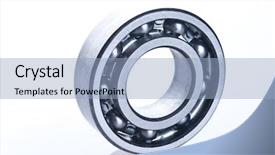  Presentation with bearing - Slide deck with ballbearing - bearing tool isolated on white background and a light blue colored foreground