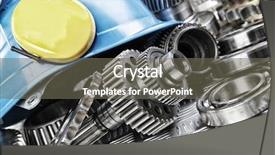  Presentation with titanium - Presentation design featuring ballbearing - hardhat titanium and steel cogwheels background and a gray colored foreground