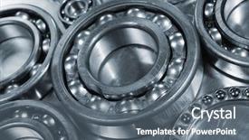  Presentation with bearing - Beautiful slides featuring ballbearing - large ball-bearing concept against steel backdrop and a gray colored foreground