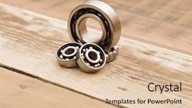  Presentation with steel - Slides having ballbearing - steel ball bearings on wooden background and a lemonade colored foreground