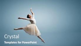  Presentation with ballerina - Presentation consisting of ballerina-and-digital-grid-mixed background and a seafoam green colored foreground