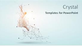  Presentation with ballerina - Presentation theme enhanced with ballerina-and-digital-grid-mixed background and a sky blue colored foreground