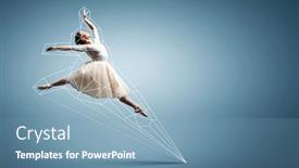  Presentation with ballerina - Cool new theme with ballerina-and-digital-grid-mixed backdrop and a teal colored foreground