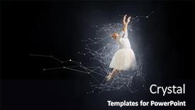  Presentation with ballerina - Cool new presentation theme with ballerina-and-digital-grid-mixed backdrop and a wine colored foreground