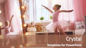 Presentation with ballerina - Slide set featuring ballerina child in a pink background and a coral colored foreground