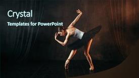  Presentation with moderny dance - Cool new slide set with ballerina in action dance training backdrop and a  colored foreground