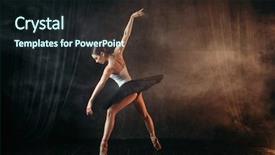  Presentation with stage - Amazing presentation theme having ballerina in action dance training backdrop and a  colored foreground