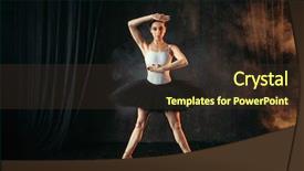 Presentation with ballerina - Slide set enhanced with ballerina in action on theatrical background and a tawny brown colored foreground
