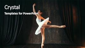  Presentation with ballerina - Slide set consisting of ballerina in white dress dancing background and a black colored foreground