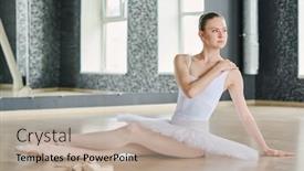  Presentation with ballerina - Theme featuring ballerina-in-white-tutu-sitting background and a mint green colored foreground