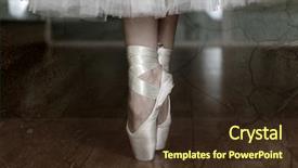  Presentation with ballerina - Presentation design consisting of ballerina legs in pointes in dark dancing hall background and a tawny brown colored foreground