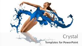  Presentation with ballerina - Presentation featuring ballerina-or-modern-dancer background and a white colored foreground