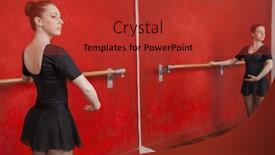  Presentation with ballerina - Slide set featuring ballerina practicing in front of mirror background and a red colored foreground