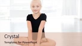  Presentation with ballerina - PPT layouts with ballerina sitting with legs cross background and a  colored foreground