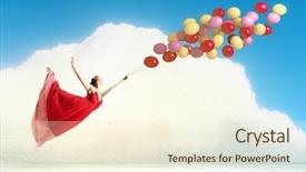  Presentation with dancing - Presentation theme with ballerinas dancing with colorful balloons background and a cream colored foreground