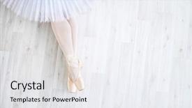  Presentation with ballerina - Slide deck with ballet - ballerina in pointe in studio background and a white colored foreground