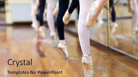  Presentation with ballet - Slides enhanced with ballet - ballerinas in pointe position background and a coral colored foreground
