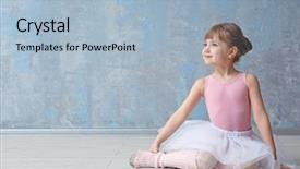  Presentation with ballerina - Audience pleasing PPT layouts consisting of ballet - cute little ballerina sitting backdrop and a light blue colored foreground