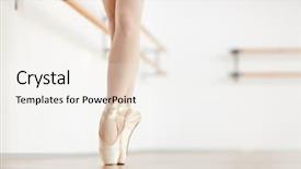  Presentation with ballerina - PPT theme having ballet - tiptoe stand of ballerina background and a white colored foreground