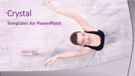  Presentation with ballet - Amazing PPT theme having ballet art concept young ballerina backdrop and a sky blue colored foreground