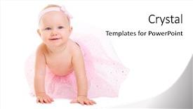  Presentation with cute baby - PPT theme with ballet dance kids - baby ballerina very cute happy background and a white colored foreground