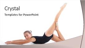  Presentation with rhythmic gymnastics gymnastics - Presentation theme consisting of ballet dance kids - kid girl rhythmic gymnastics exercises background and a white colored foreground