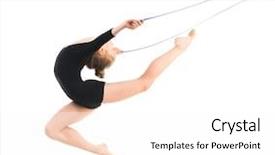  Presentation with kids exercise - Presentation design enhanced with ballet dance kids - little gymnast doing exercise background and a white colored foreground