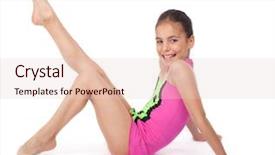  Presentation with cfd white - Presentation theme enhanced with ballet dance kids - little rhythmic gymnast on white background and a lemonade colored foreground