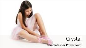  Presentation with ballerina shoes bear - Audience pleasing theme consisting of ballet dance kids - young wonderful ballerina isolated backdrop and a sky blue colored foreground