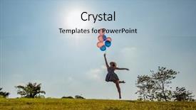  Presentation with ballet - Audience pleasing PPT layouts consisting of ballet dancer holding balloons flying backdrop and a light blue colored foreground