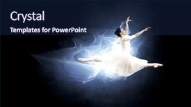  Presentation with ballet - Cool new slide deck with ballet dancer in jump backdrop and a navy blue colored foreground