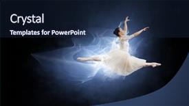  Presentation with ballet - Theme featuring ballet dancer in jump background and a navy blue colored foreground